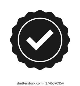 Approved or certified medal icon vector illustration flat style in trendy design. color editable