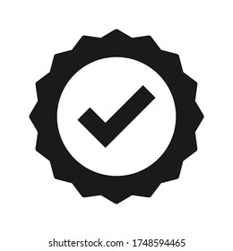 Icono de medalla aprobado o certificado ilustración vectorial estilo plano en el diseño de moda. modificable por color