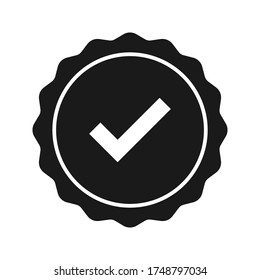 Approved or certified medal icon vector illustration flat style in trendy design. 