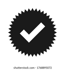 Approved or certified medal icon vector illustration flat style in trendy design. color editable
