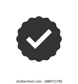 Icono de medalla aprobado o certificado ilustración vectorial estilo plano en el diseño de moda. Color editable de la ilustración del vector aislado en el fondo en blanco. Eps 10.