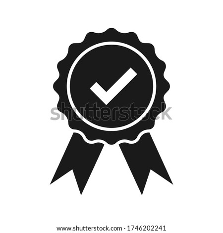 Approved or certified medal icon vector illustration flat style in trendy design. color editable