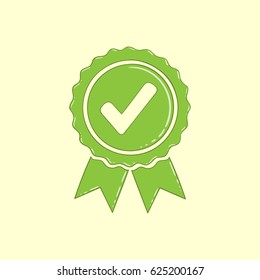 Approved or Certified Medal. Vector icon.