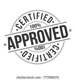 Approved Certified Quality Original Stamp Design Vector Round Art.