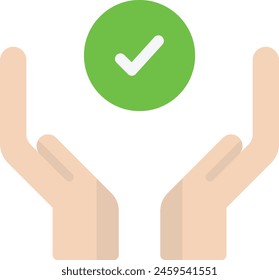 Approved Check Done Icon Vector Flat Illustration