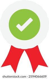 Approved Check Done Icon Vector Flat Illustration