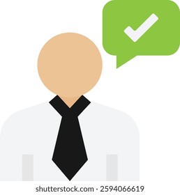 Approved Check Done Icon Vector Flat Illustration