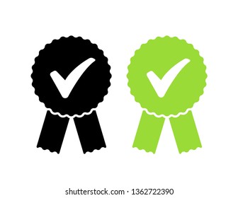 Approved or Check mark icon. Quality Certified Icon. Vector illustration