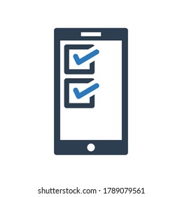 Approved check mark mobile icon,  smartphone symbol vector  