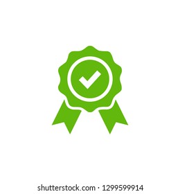 Approved check vector icon, Approved or Certified Medal Icon vector