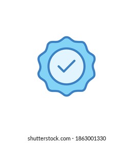 Approved check vector icon, Approved or Certified Medal Icon vector
