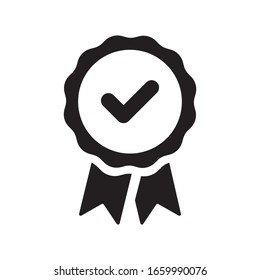 Approved check vector icon, Approved check symbol. Approved check sign on white background