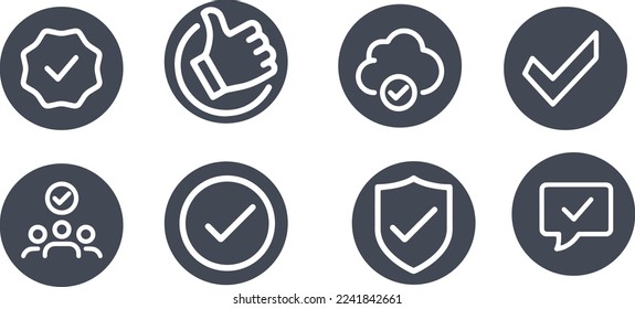approved and checked icons vector design 