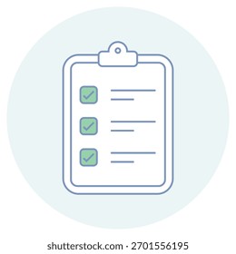 Ícone de Lista de Verificação Aprovada, Tarefas Verificadas, Lista de Verificação Concluída, Aprovação Confirmada, Validação de Tarefa, vetor