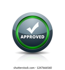 Approved checkmark button illustration