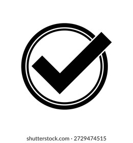 Icono de contorno de marca de verificación aprobado Vector de línea mínimo