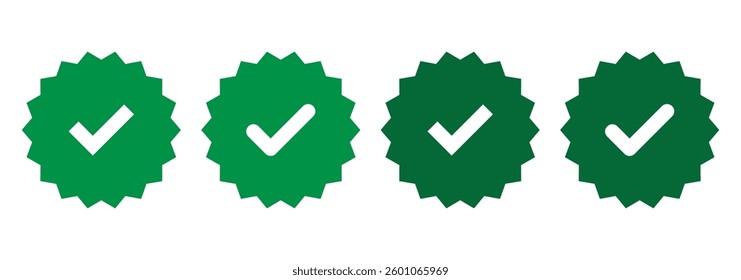 Approved checkmark symbol in green. A simple vector illustration of a tick sign, perfect for indicating correctness or validation. Vector illustration.