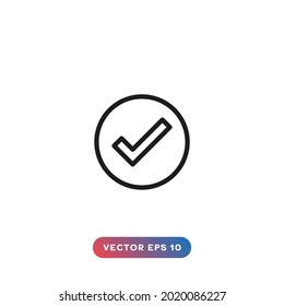 Approved circle icon on white background