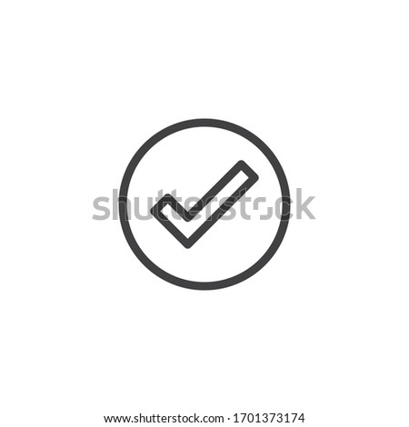 Approved circle icon on white background