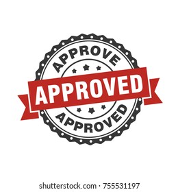 approved circle sign stamp label