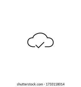 Approved cloud computing icon. Cloud with check sign.