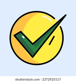 Approved Colored outline icon design