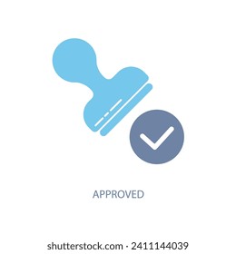 approved concept line icon. Simple element illustration. approved concept outline symbol design.