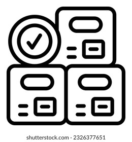 Approved control icon outline vector. Computer management. Digital supplier