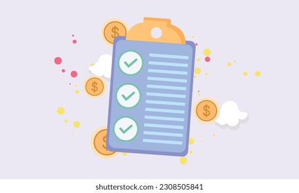 Approved credit bill. good credit score receiving loan approval from bank.