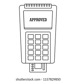 Approved credit card payment icon. Outline approved credit card payment vector icon for web design isolated on white background