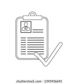 Approved Curriculum Vitae icon. Element of HR for mobile concept and web apps icon. Outline, thin line icon for website design and development, app development