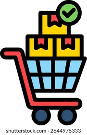Approved Delivery Icon Lineal Color Vector Illustration