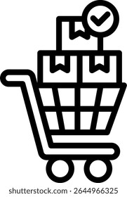 Approved Delivery Icon Outline Vector Illustration