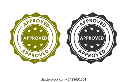 Approved design  logo template illustration