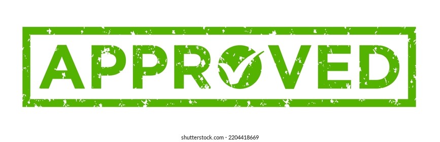 Approved design stamp, flat glyph style, isolated on white, clipart design template
