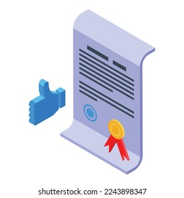 Approved diploma icon isometric vector. Credit control. Car document