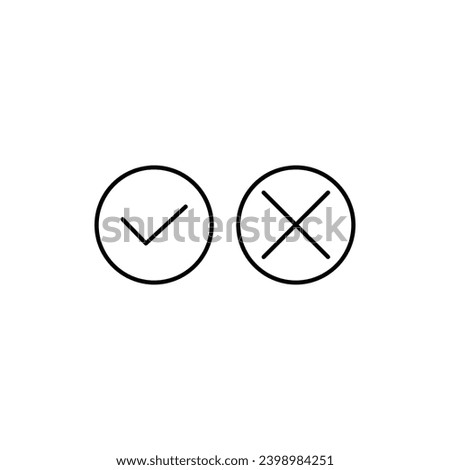 approved and disapproved-icon. Simple vector sign