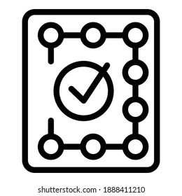 Approved doc credibility icon. Outline approved doc credibility vector icon for web design isolated on white background