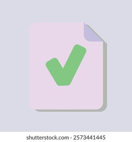 Approved document with checkmark icon against a light background represents verified information