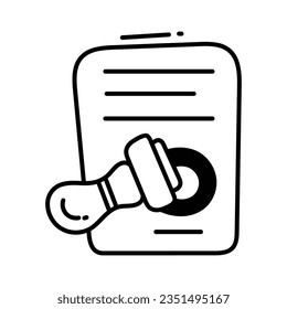 Approved document doodle Icon Design illustration. Business Symbol on White background EPS 10 File