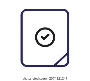 Approved document file line icon. linear style sign for mobile concept and web design.