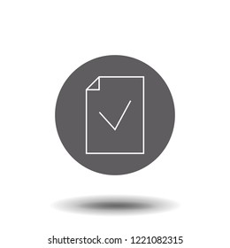 Approved document file outline icon. linear style sign for mobile concept and web design. Paper doc with check mark simple line vector icon. Symbol, logo illustration. Pixel perfect vector graphics