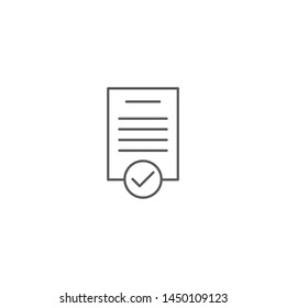 Approved document file vector icon isolated on white background