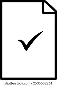 Approved document file vector icon. Document with check mark icon. Replaceable vector design.