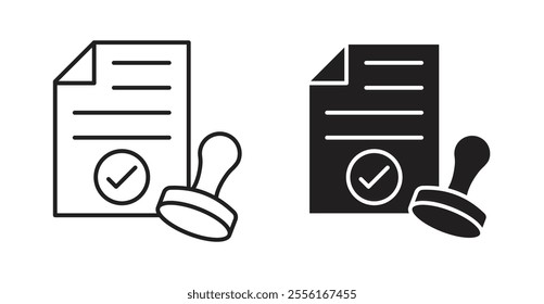 Approved document Filled flat icons set for apps and web ui designs.