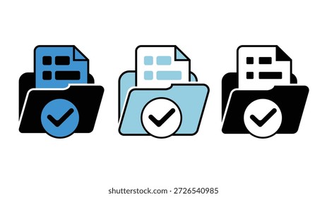 Conjunto de iconos de carpetas de documentos aprobados para el sistema de administración de archivos