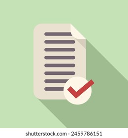 Approved document icon flat vector. Seal paper. Approval page form