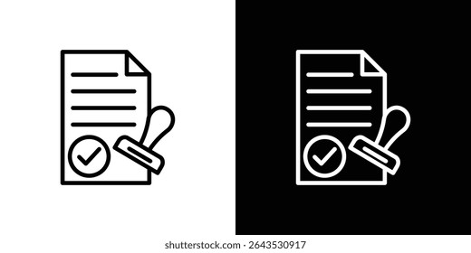 Symbol für genehmigtes Dokument. Vektorsymbol "Grafikdesign". Ui Ux-Symbole