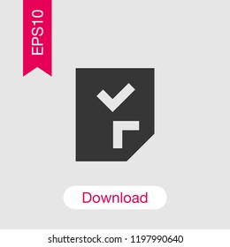 Approved document icon isolated on background. File symbol modern, simple, vector, icon for website design, mobile app, ui. Vector Illustration