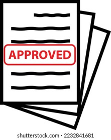 Approved document icon on white background. Agreed sign. Validated symbol. flat style.
